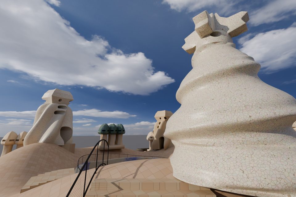 Roof terrace and chimneys / 屋頂露台與煙囪